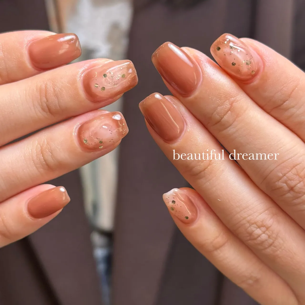 シアーカラーでちゅるんとニュアンスネイル🍂